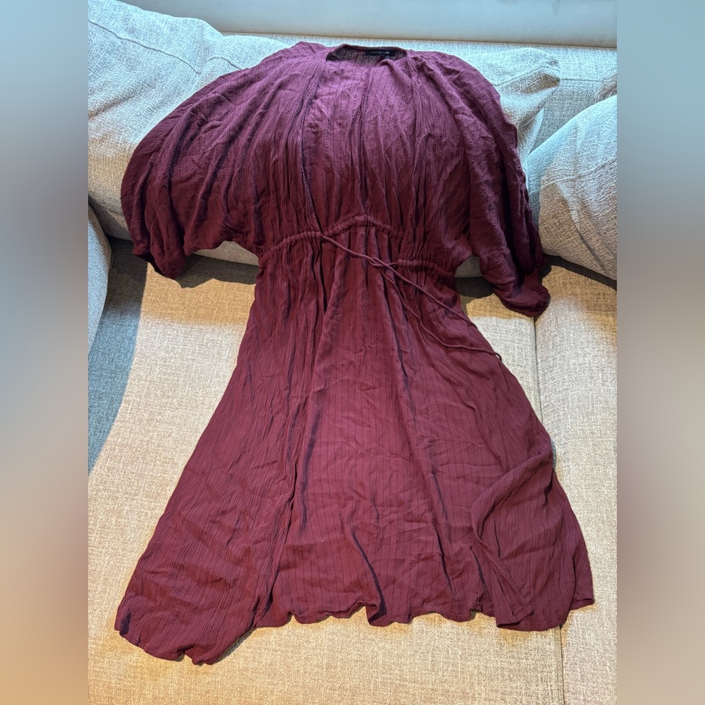 American Eagle Outfitters Maroon Knit Cardigan Coverup